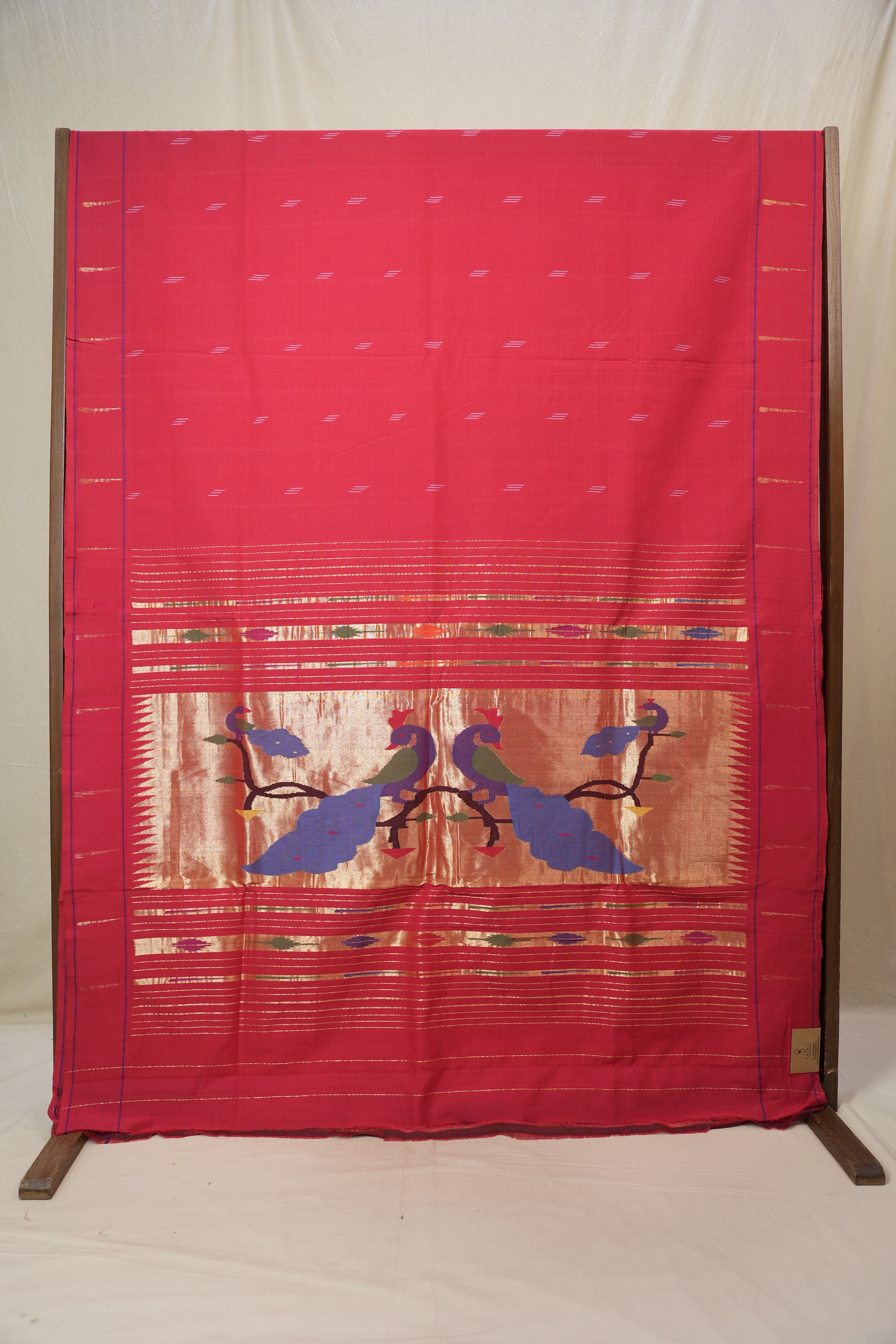 Red Cotton Paithani Saree - SRRCPS723