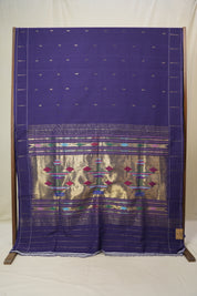 Dark Violet Cotton Paithani Saree - SRDVCPS727