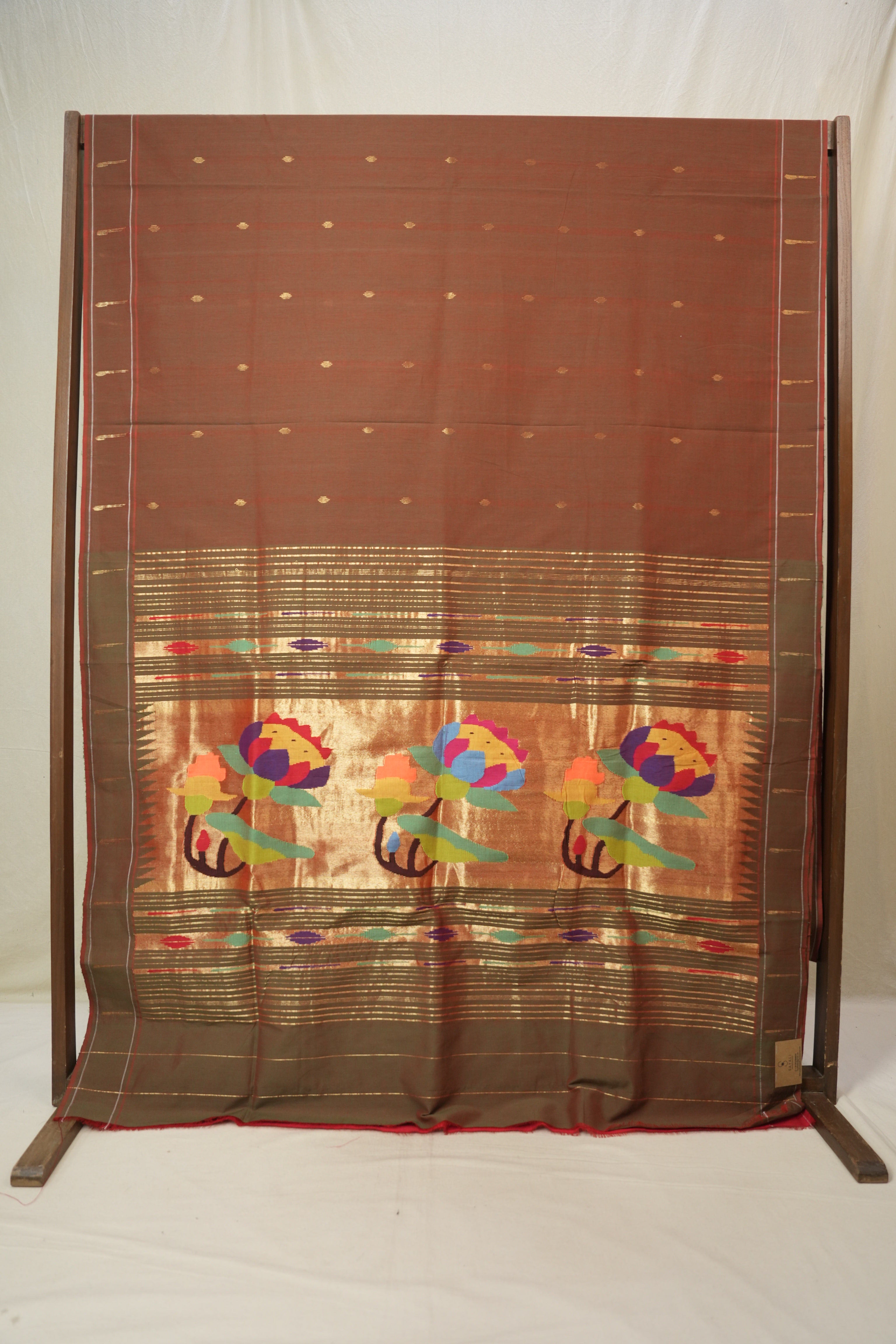 Two Tone Maroon Cotton Paithani Saree - SRTTMCPS726