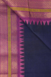 Navy Blue Kanchi Cotton Saree - SRNBKCS1069