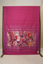 Magenta Cotton Paithani Saree - SRMCPS722