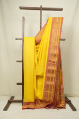 Yellow Gadwal Cotton Silk Saree - SRYGCSS207