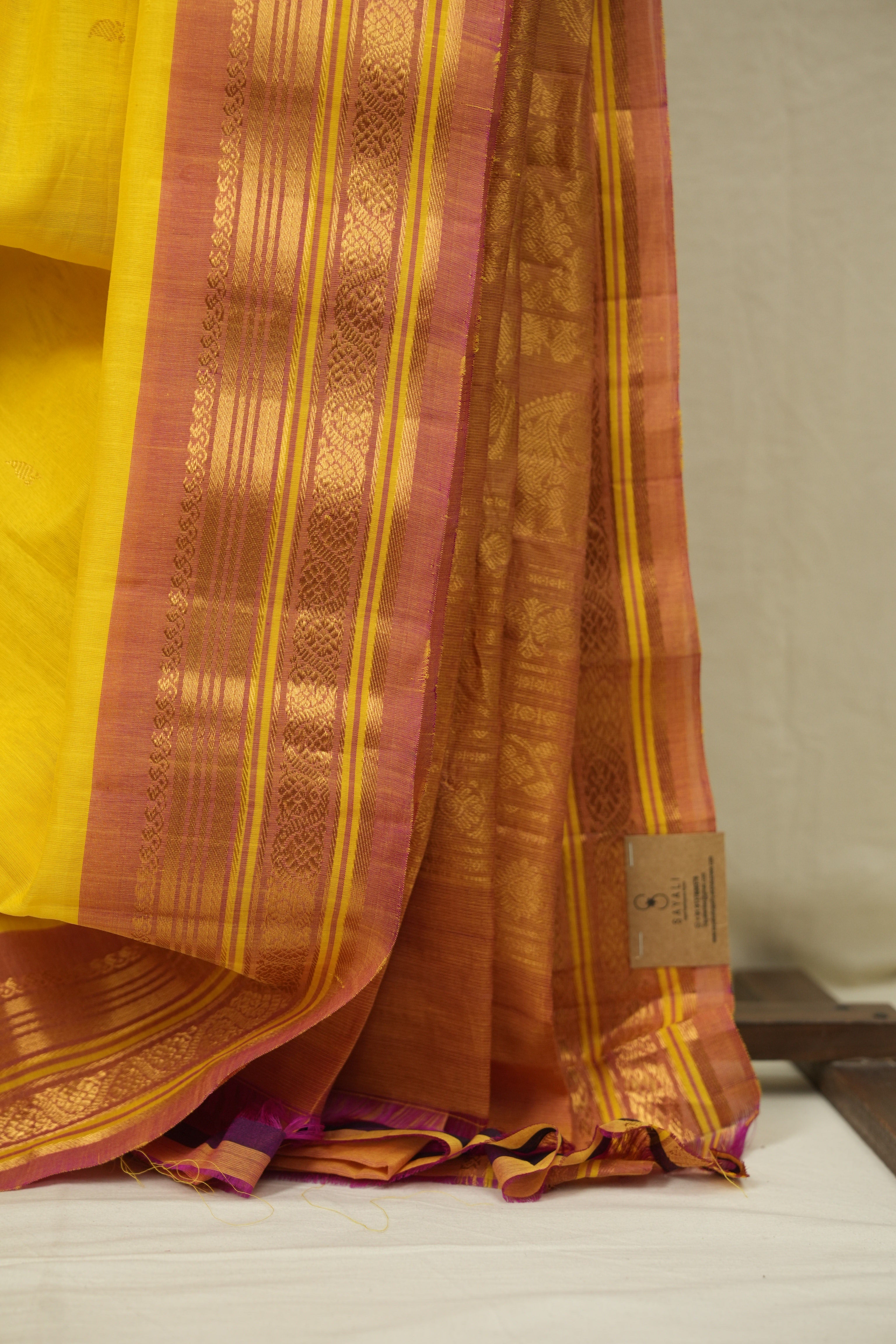 Yellow Gadwal Cotton Silk Saree - SRYGCSS207