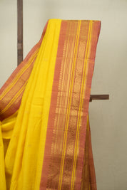 Yellow Gadwal Cotton Silk Saree - SRYGCSS207
