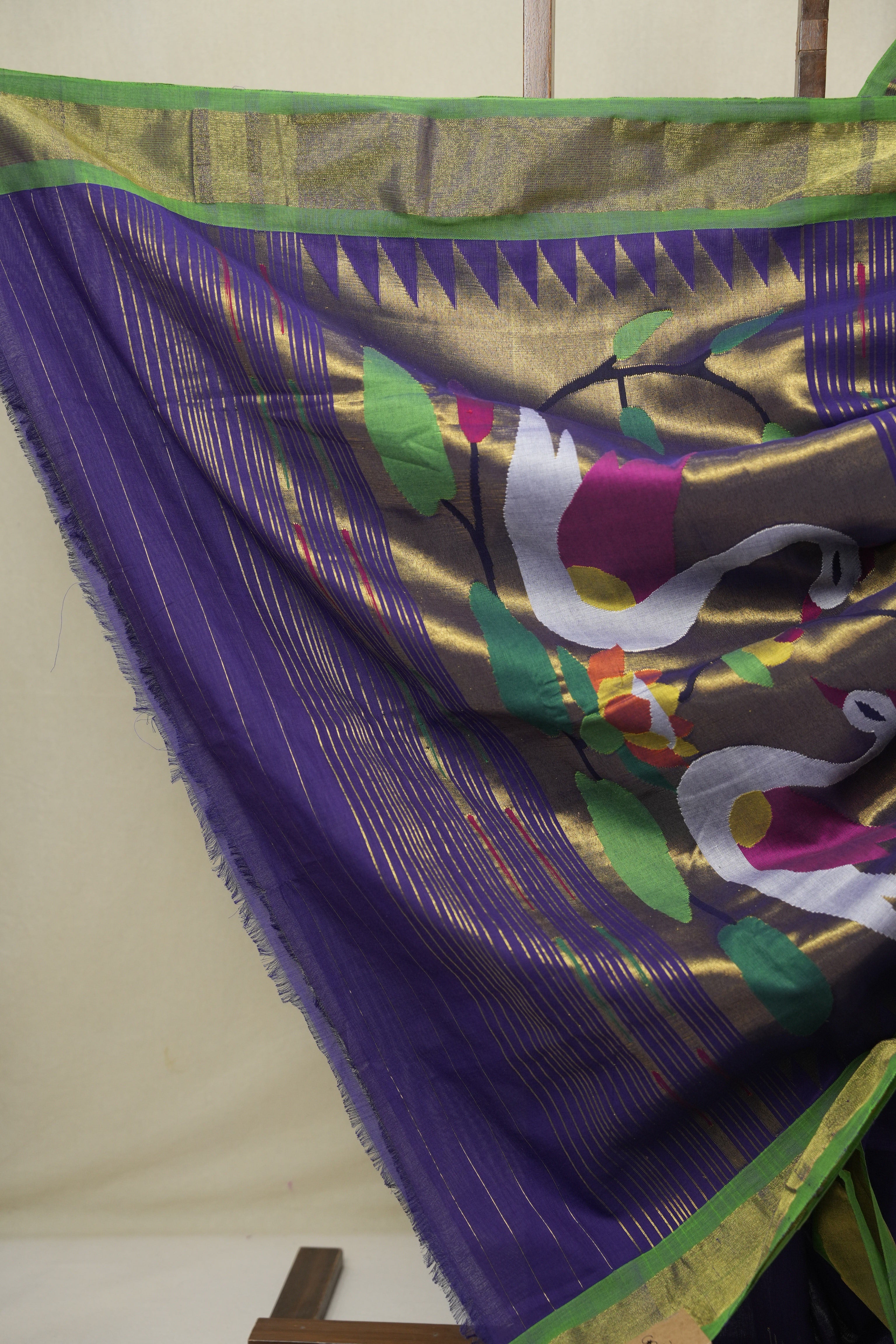 Violet Cotton Paithani Saree - SRVCPS742