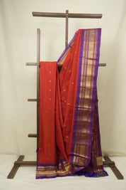 Red Gadwal Cotton Silk Saree - SRRGCSS208