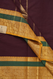 Wine Kanchi Cotton Saree - SRWKCS1060