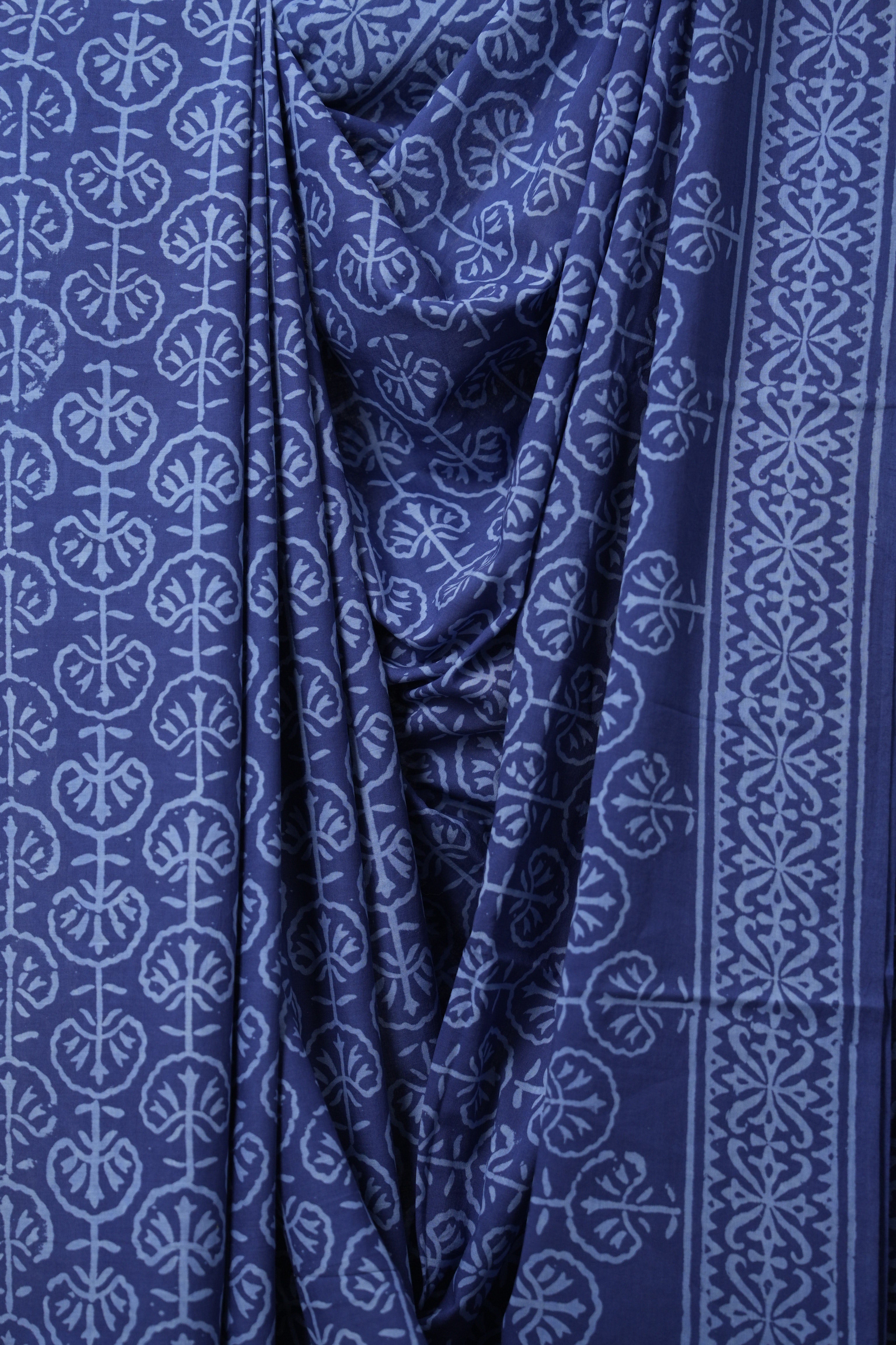 Blue HBP Cotton Saree - SRBCS3202