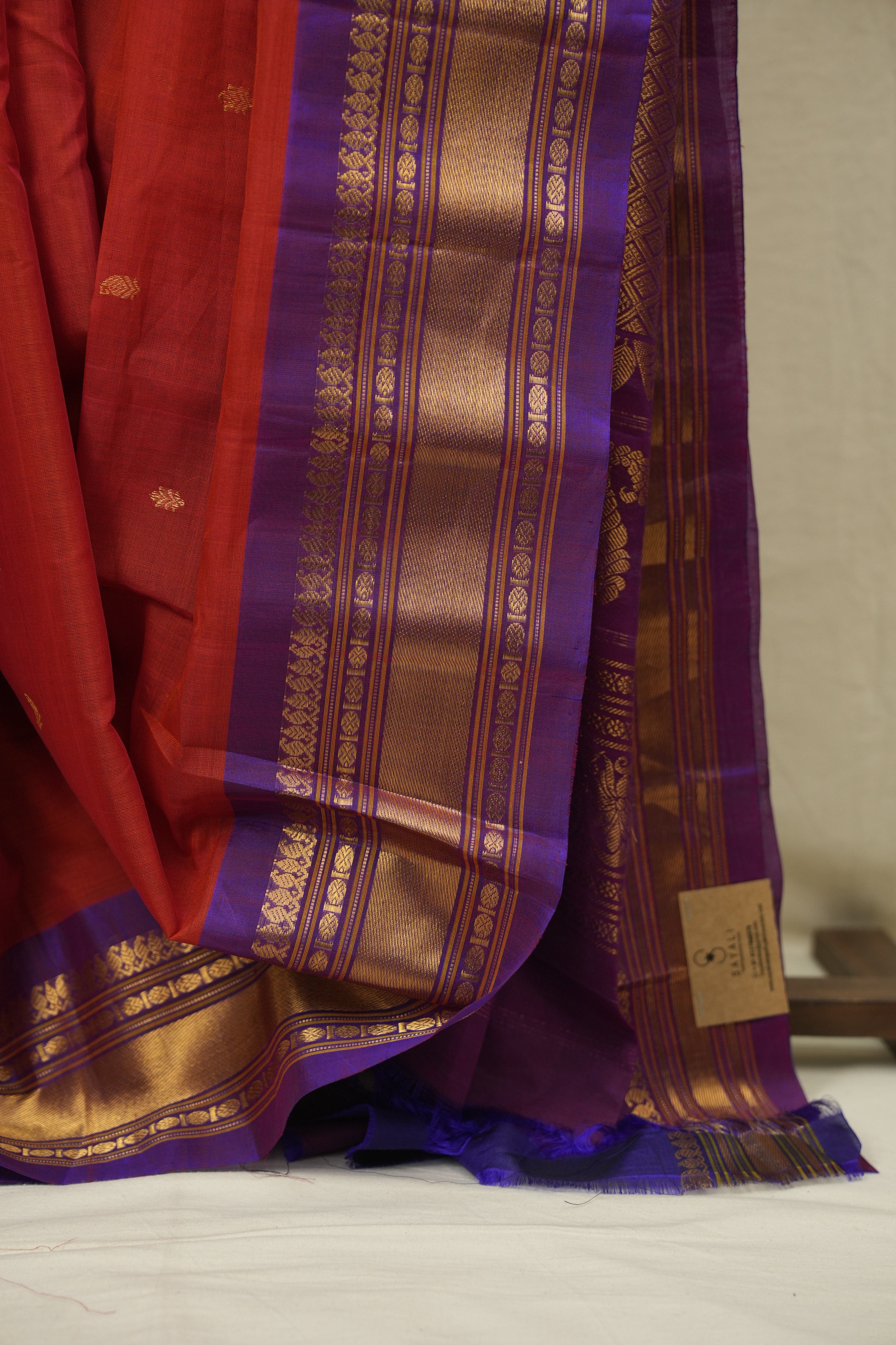 Red Gadwal Cotton Silk Saree - SRRGCSS208