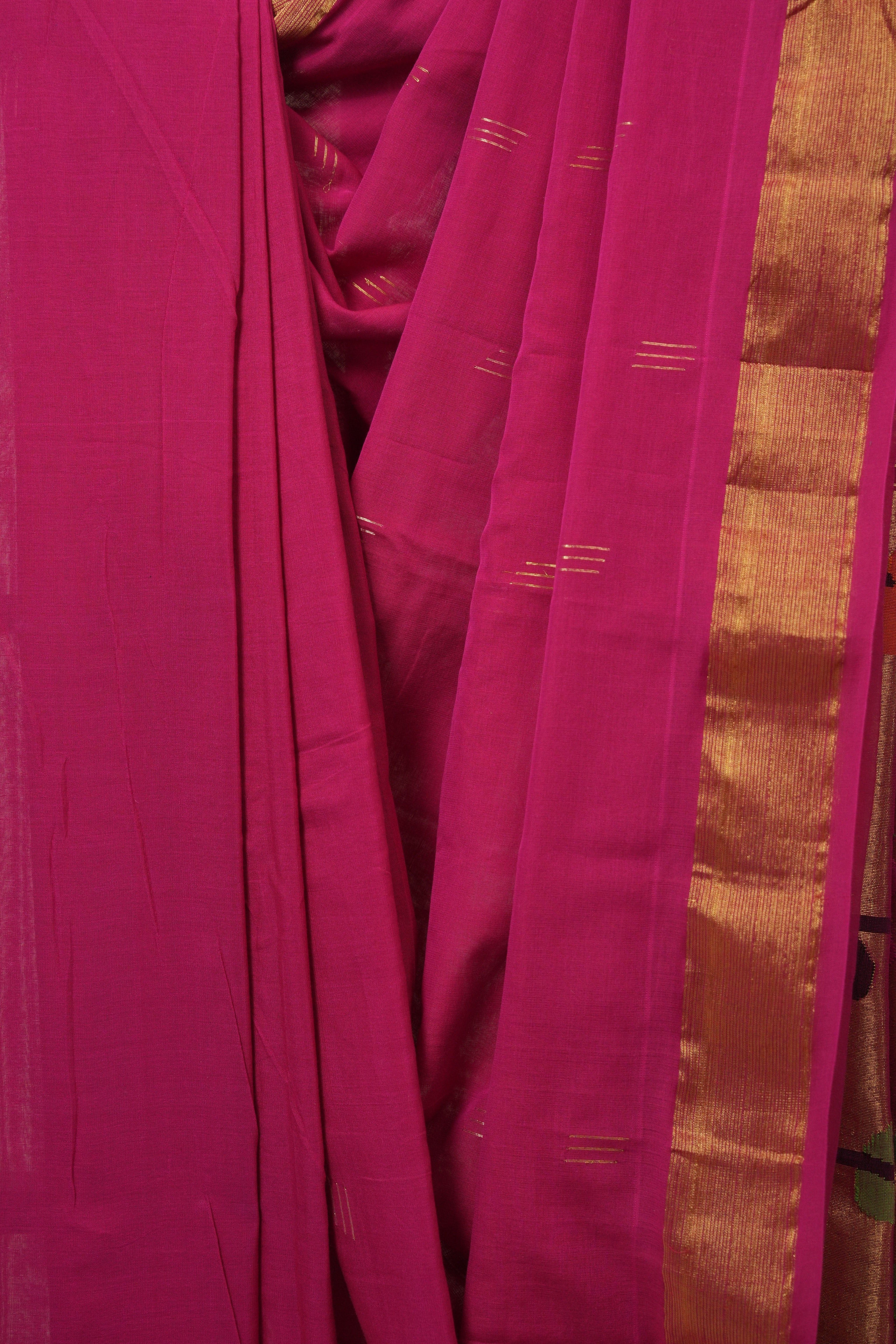 Pink Cotton Paithani Saree - SRPCPS743