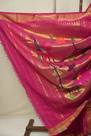Pink Cotton Paithani Saree - SRPCPS743