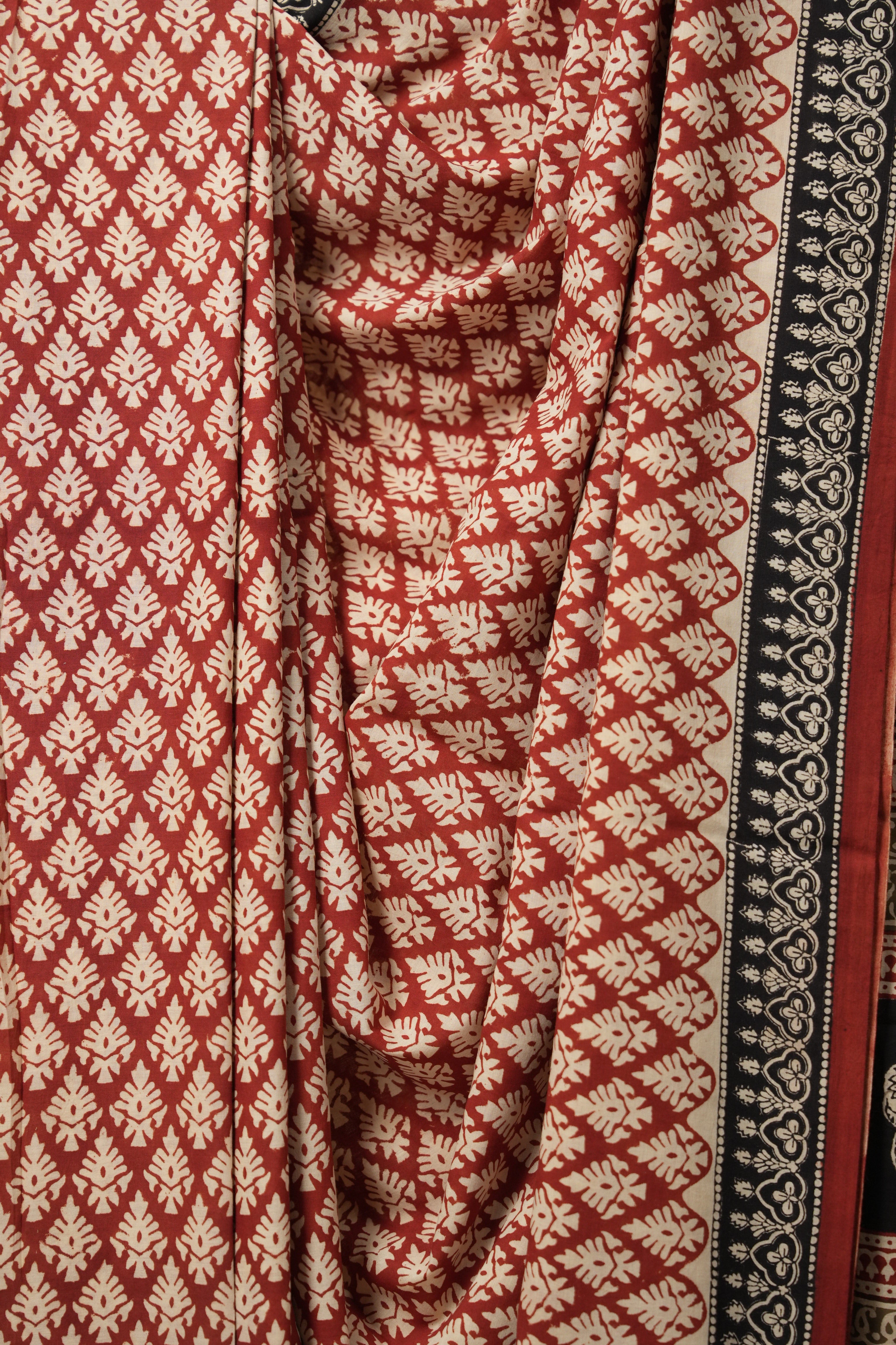 Maroon HBP Cotton Saree (DEFECT) - SRMCS84-PI