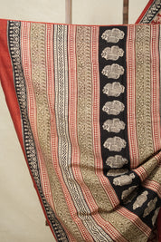 Maroon HBP Cotton Saree (DEFECT) - SRMCS84-PI