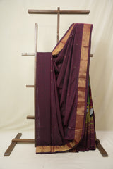 Maroon Cotton Paithani Saree - SRMCPS739