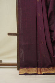 Maroon Cotton Paithani Saree - SRMCPS739