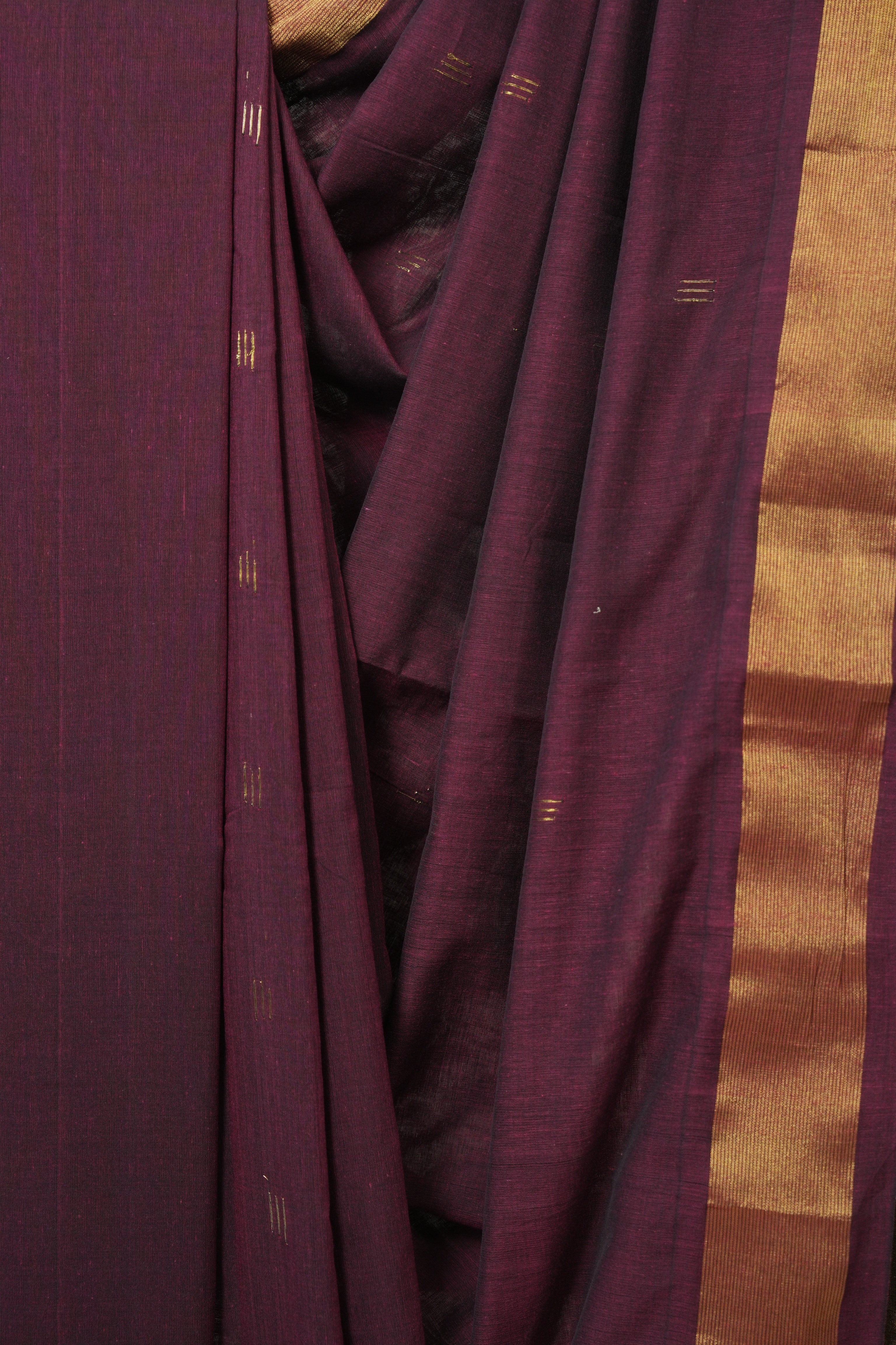Maroon Cotton Paithani Saree - SRMCPS739