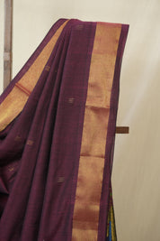 Maroon Cotton Paithani Saree - SRMCPS739