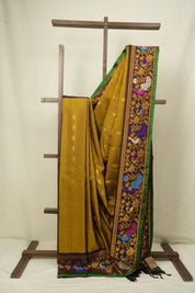 Mustard Yellow Gadwal Silk Saree - SRMYGSS665