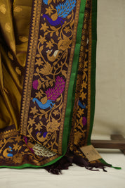 Mustard Yellow Gadwal Silk Saree - SRMYGSS665