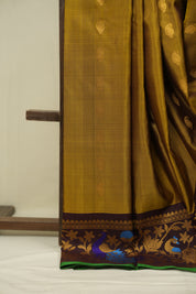 Mustard Yellow Gadwal Silk Saree - SRMYGSS665
