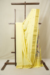 Yellow Cotton Paithani Saree - SRYCPS736