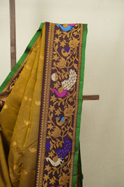 Mustard Yellow Gadwal Silk Saree - SRMYGSS665