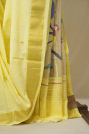 Yellow Cotton Paithani Saree - SRYCPS736