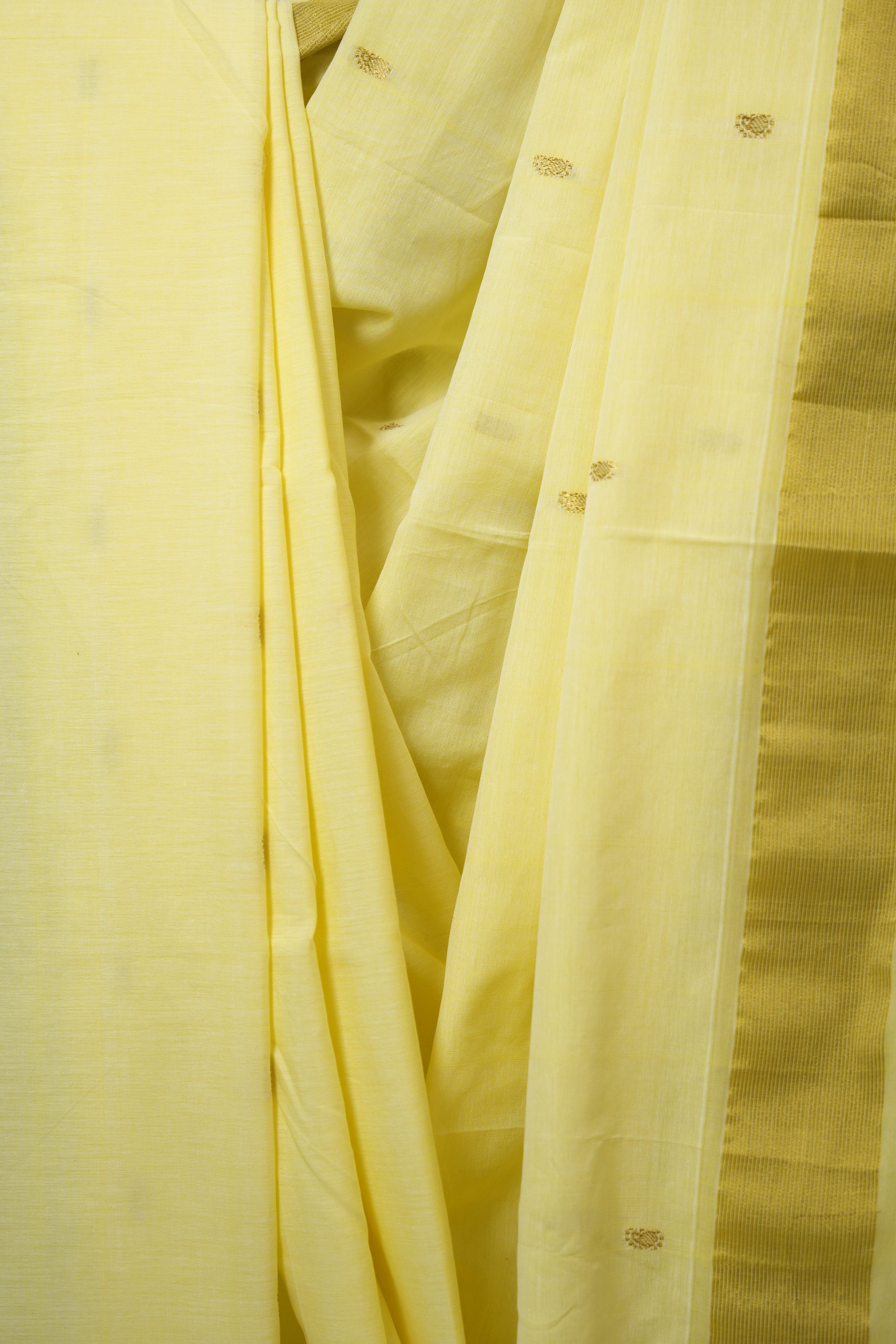 Yellow Cotton Paithani Saree - SRYCPS736