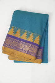 Teal Blue Kanchi Cotton Saree - SRTBKCS1065