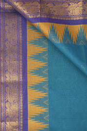 Teal Blue Kanchi Cotton Saree - SRTBKCS1065