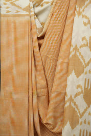 Orange Pochampalli Cotton Ikat Saree - SROPCIS749