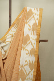 Orange Pochampalli Cotton Ikat Saree - SROPCIS749