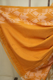 Orange Pochampalli Cotton Ikat Saree - SROPCIS749
