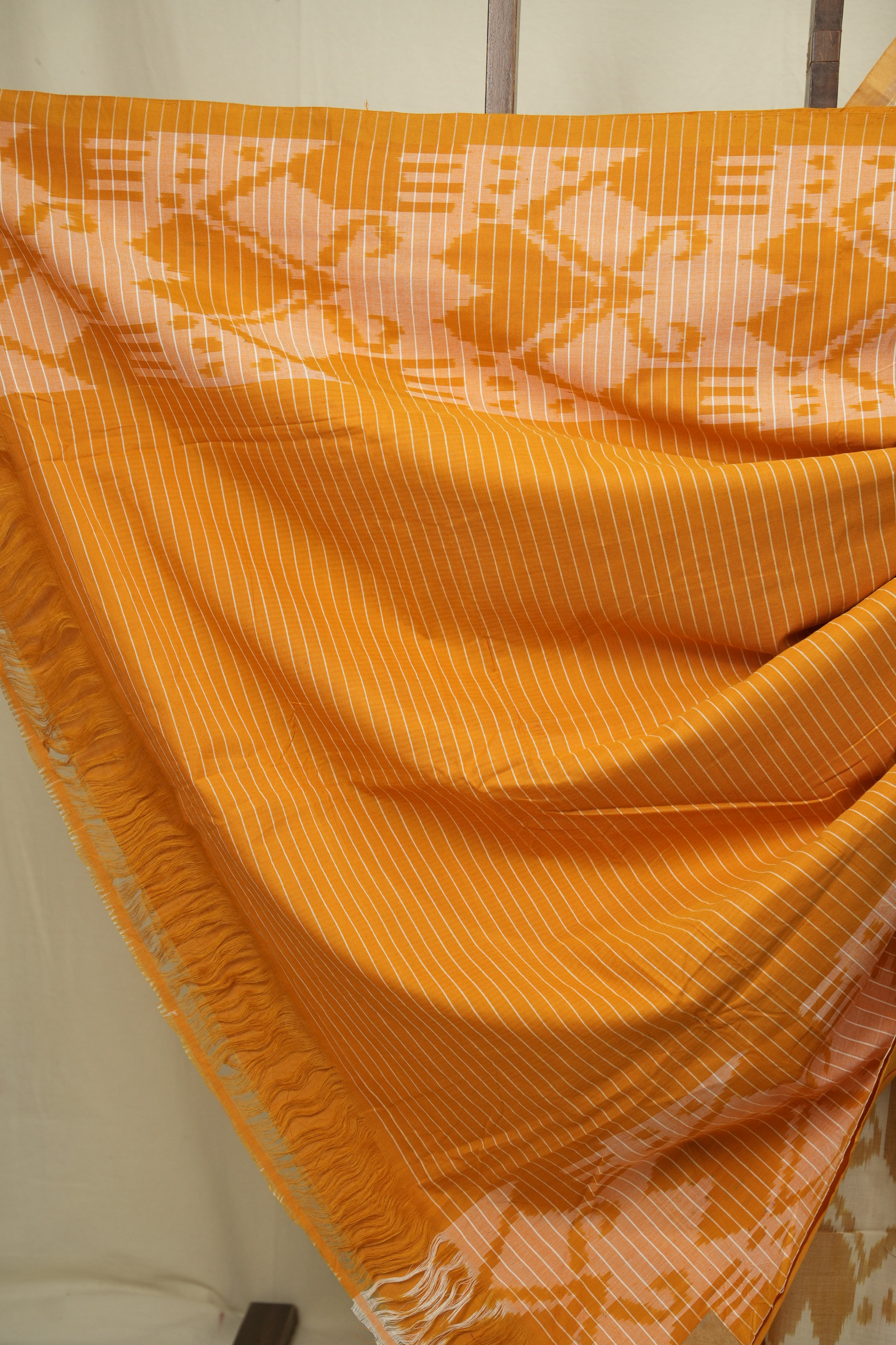 Orange Pochampalli Cotton Ikat Saree - SROPCIS749