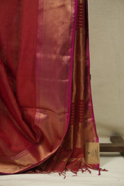 Red Maheshwari Tissue Saree - SRRMTS770