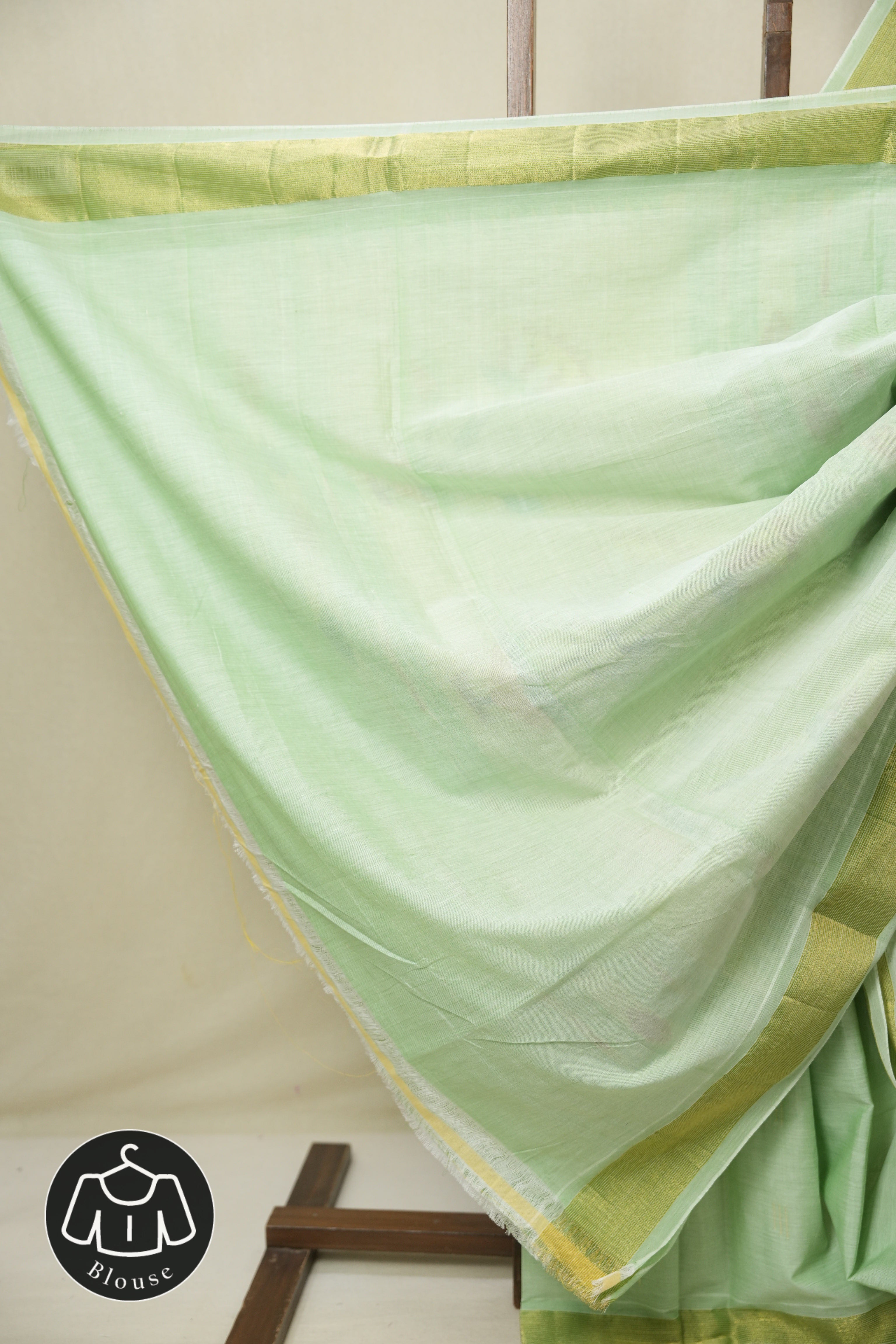 Mint Green Cotton Paithani Saree - SRMGCPS738