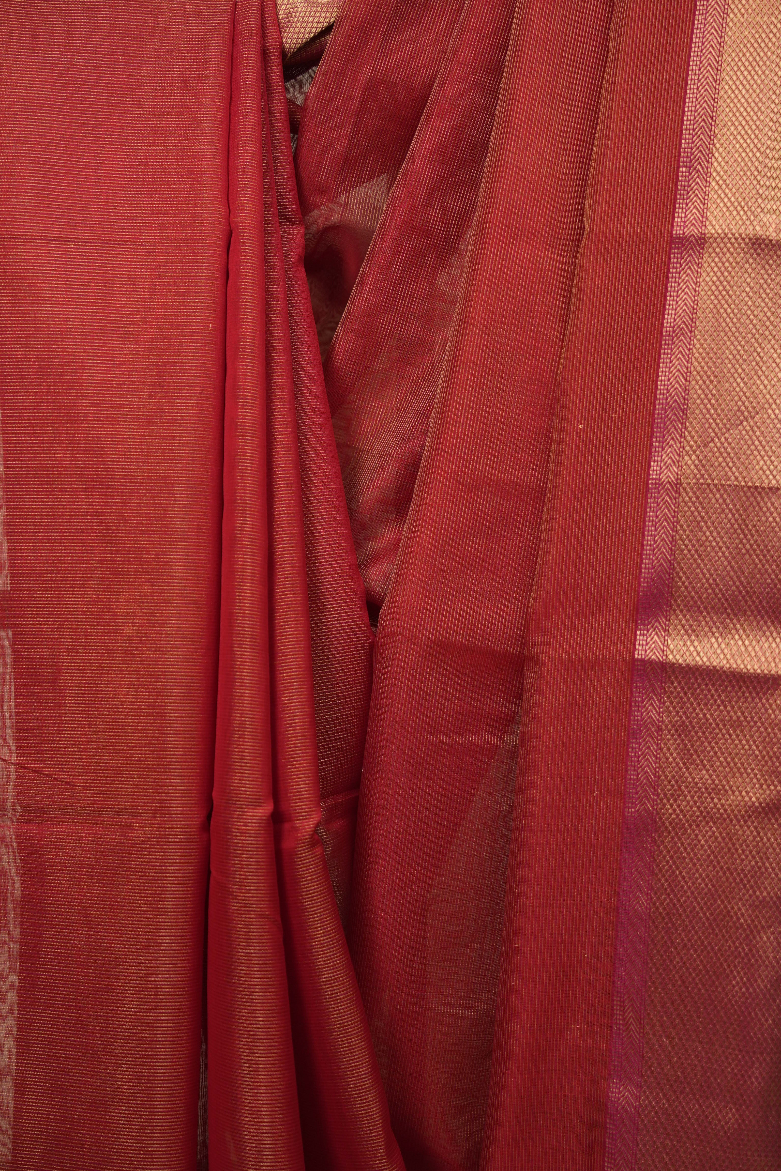 Red Maheshwari Tissue Saree - SRRMTS770