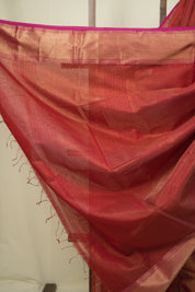 Red Maheshwari Tissue Saree - SRRMTS770