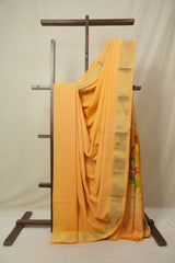 Mango Yellow Cotton Paithani Saree - SRMYCPS740
