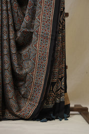 Blue Black HBP Modal Silk Saree - SRBBMSS597