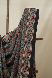 Blue Black HBP Modal Silk Saree - SRBBMSS597