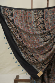Blue Black HBP Modal Silk Saree - SRBBMSS597