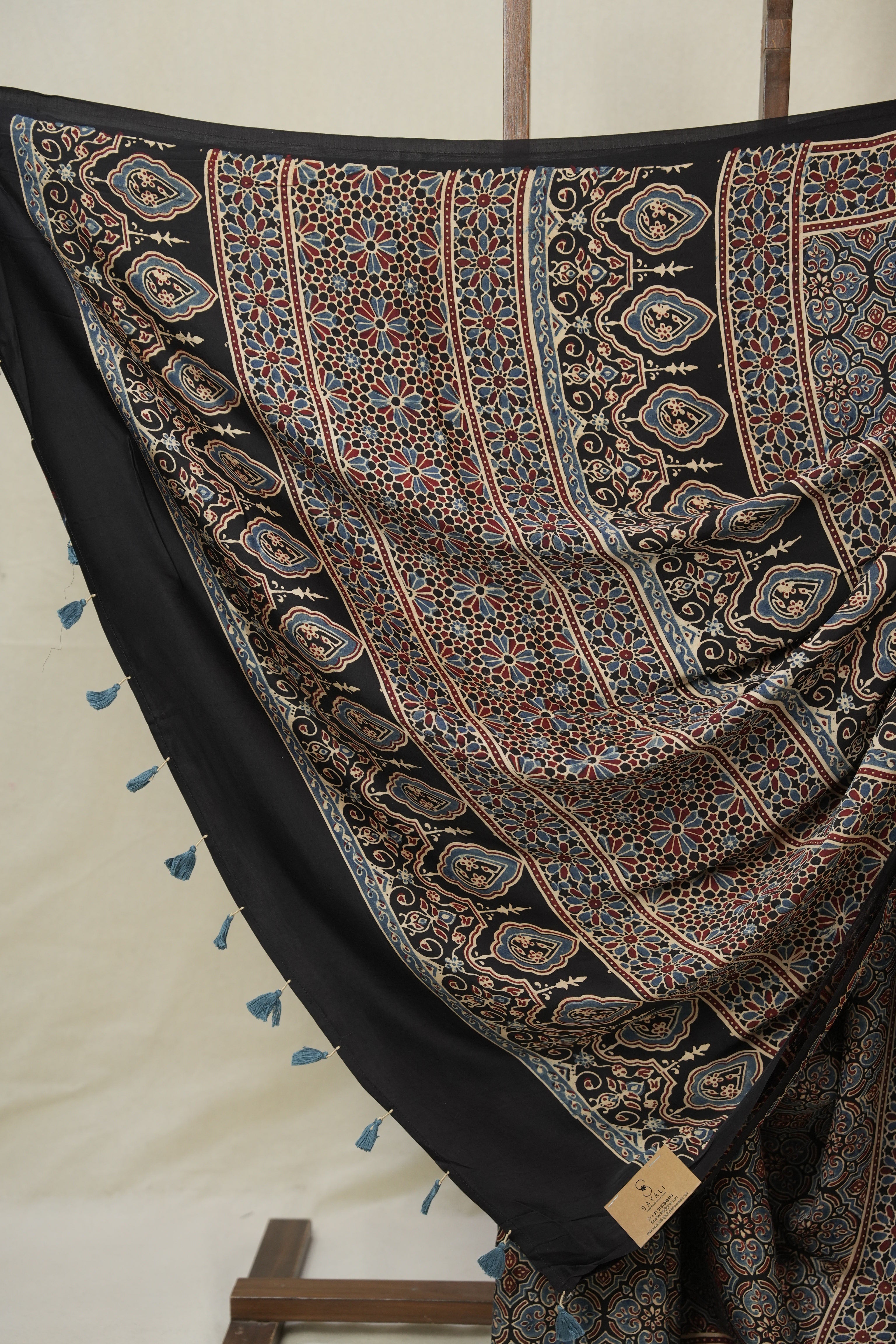 Blue Black HBP Modal Silk Saree - SRBBMSS597