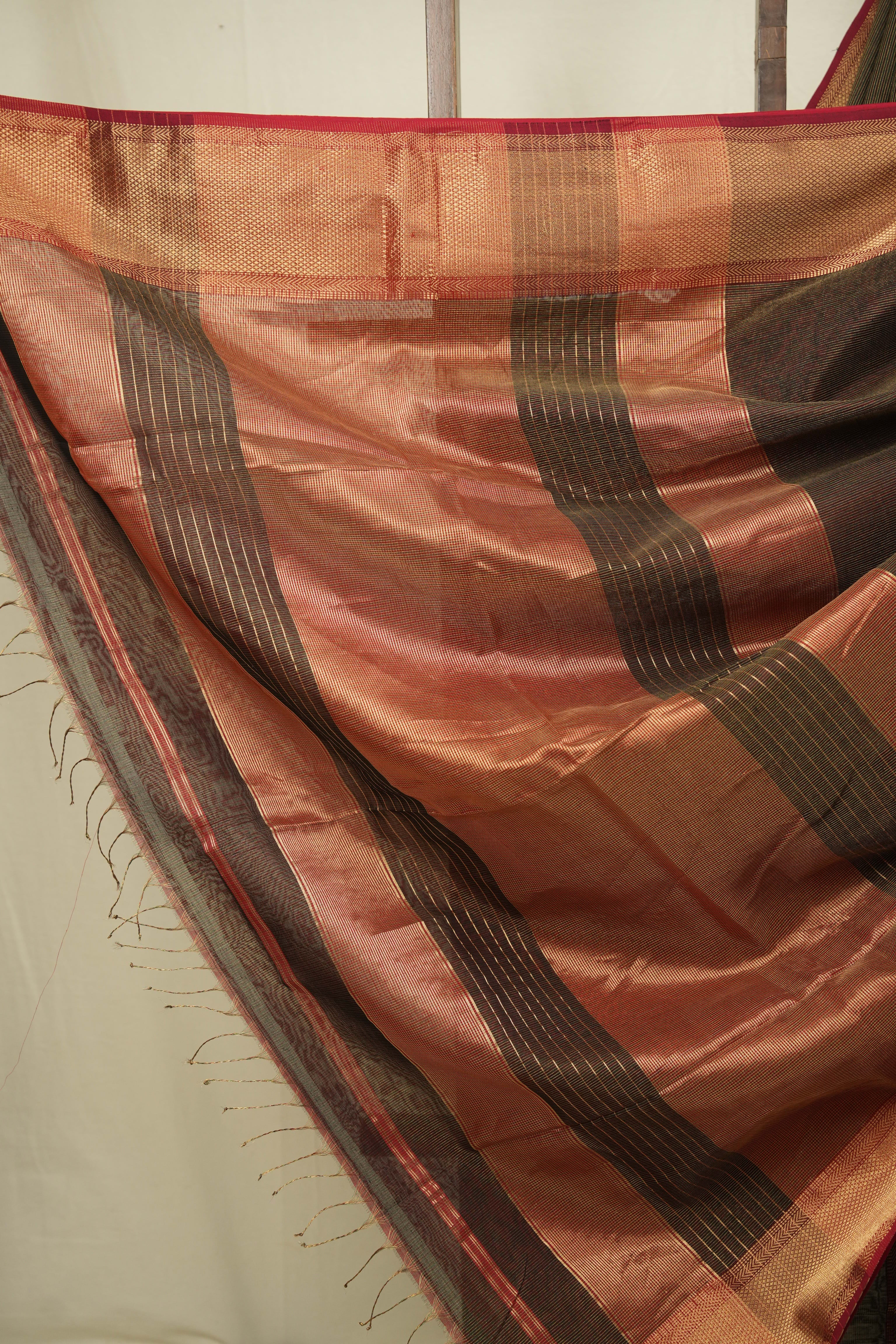 Green Maheshwari Tissue Saree - SRGMTS768