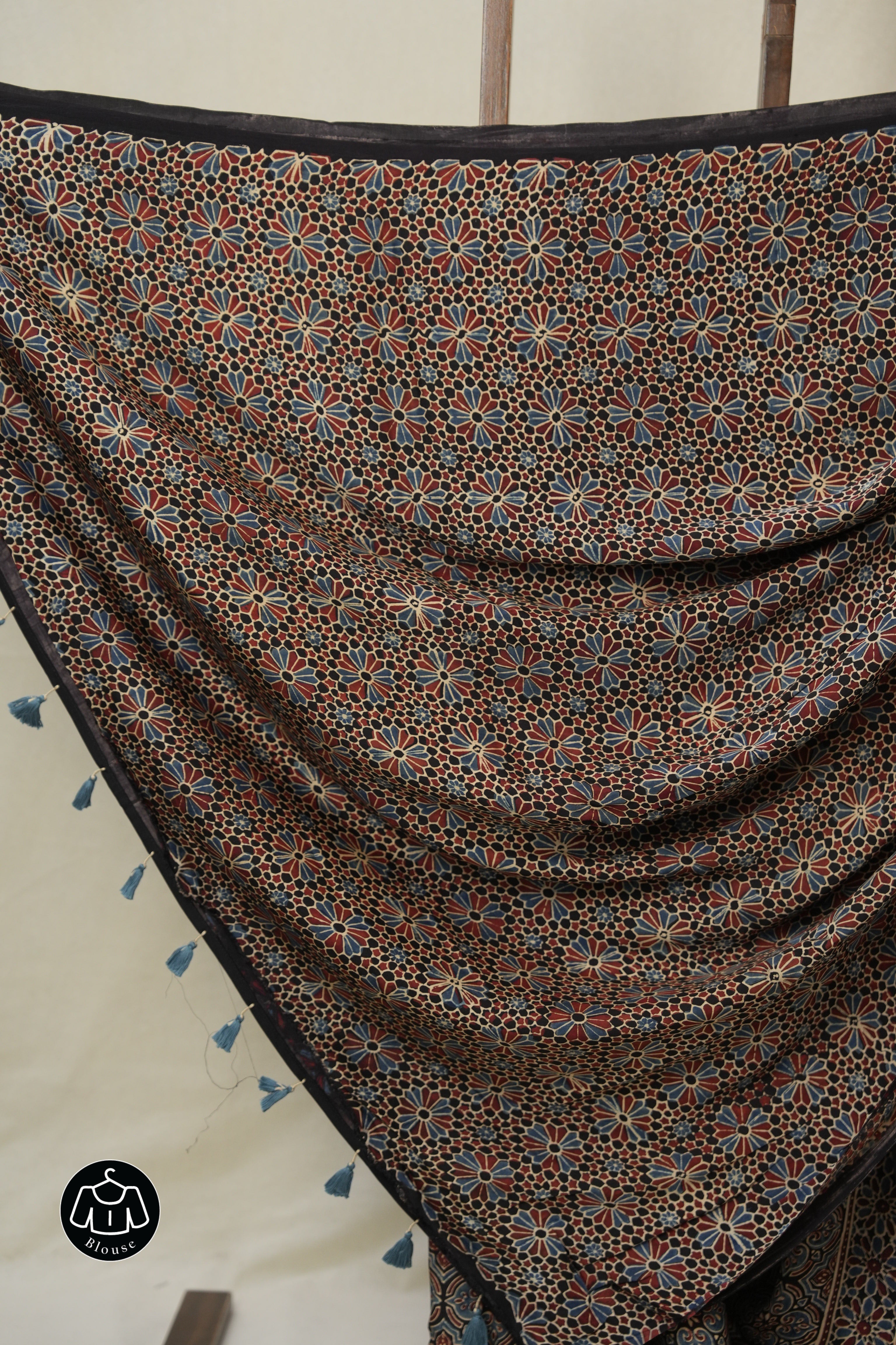 Blue Black HBP Modal Silk Saree - SRBBMSS597