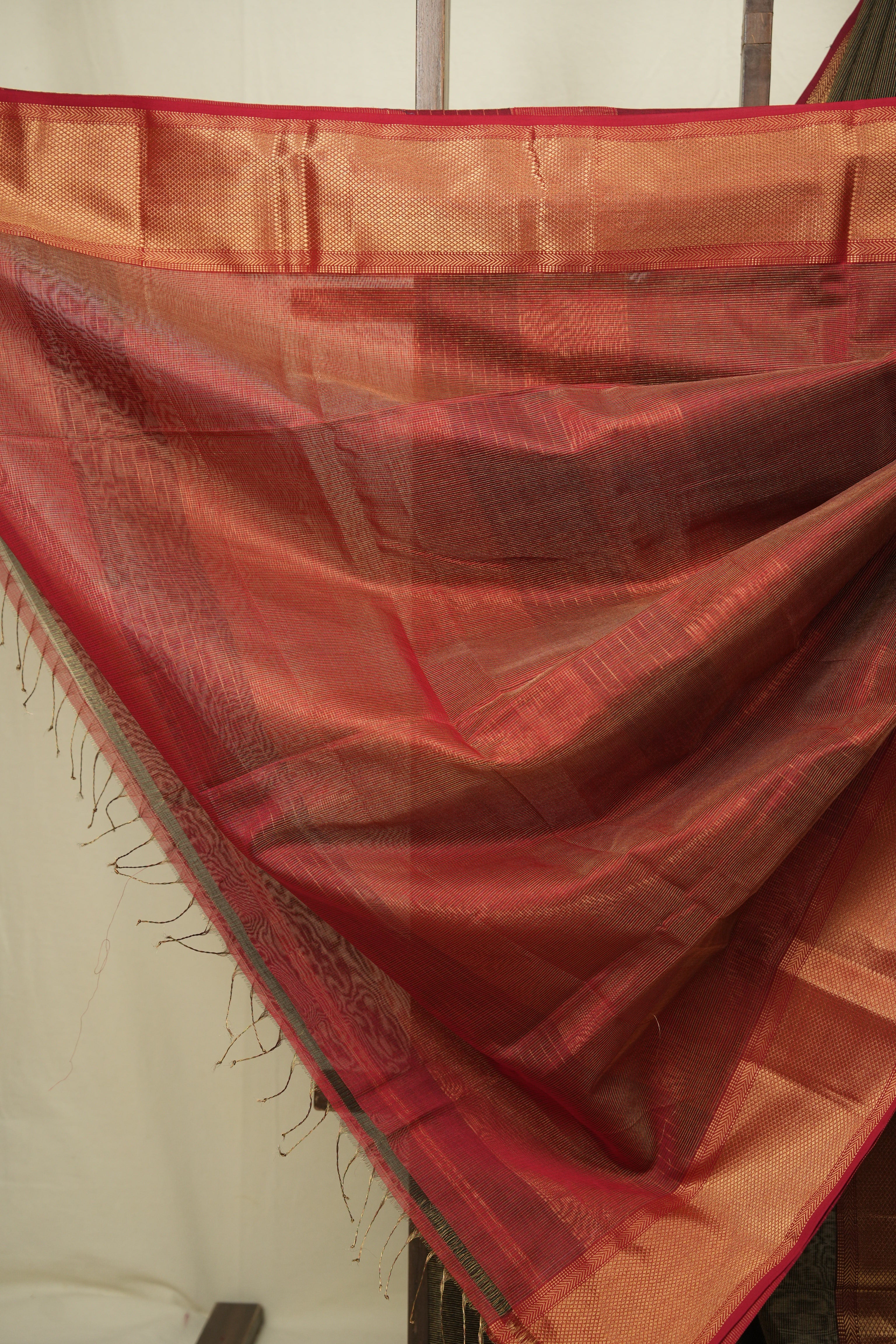 Green Maheshwari Tissue Saree - SRGMTS768
