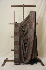 Black HBP Modal Silk Saree - SRBMSS599