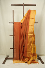 Rust Maheshwari Tissue Saree - SRRMTS772