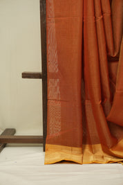 Rust Maheshwari Tissue Saree - SRRMTS772