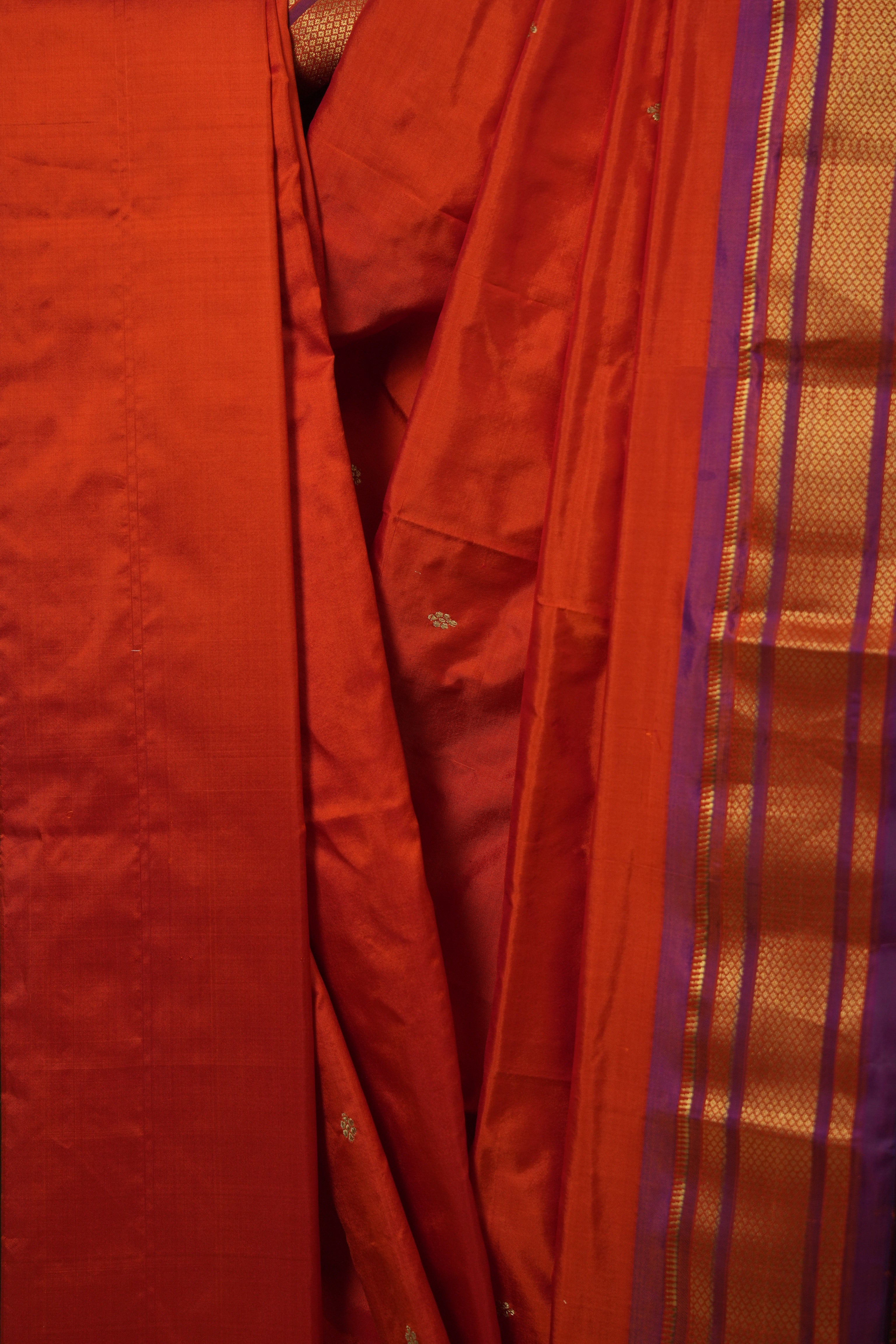 Orange Silk Paithani Saree - SROSPS778